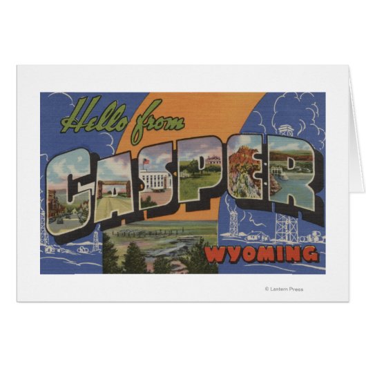 Casper, Wyoming - Large Letter Scenes Cards (Front Horizontal)