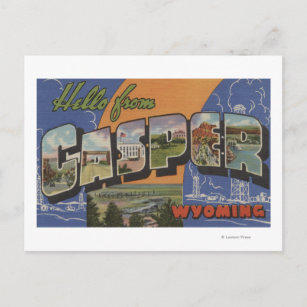 Casper, Wyoming - Large Letter Scenes Postcard