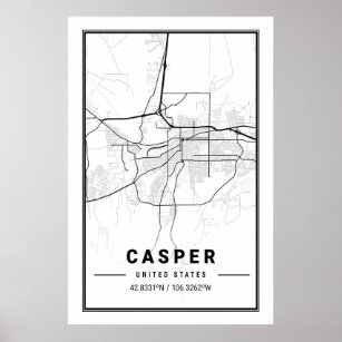 Casper Wyoming USA City Travel City Map Poster