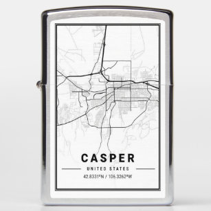 Casper Wyoming USA City Travel City Map Zippo Lighter