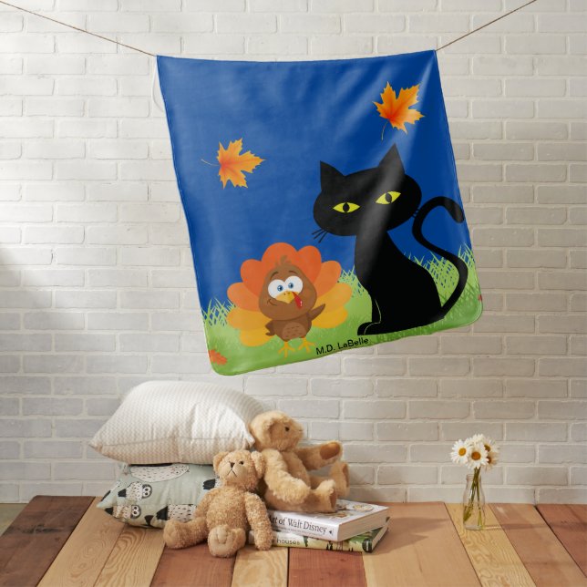 Casper's First Thanksgiving Baby Blanket (In Situ)