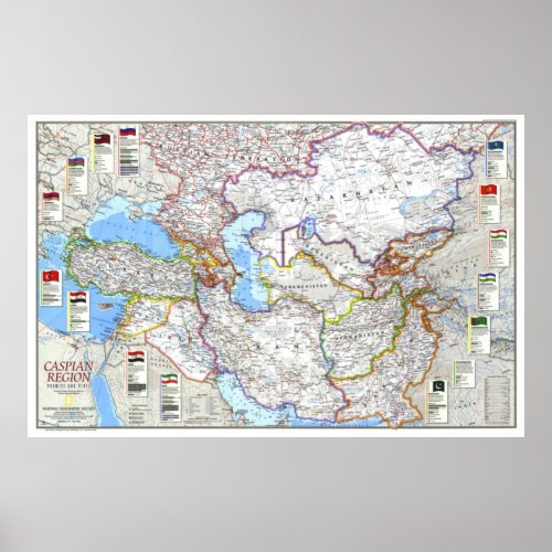  Caspian Region 1999 _ Promise and Peril MAP Poster