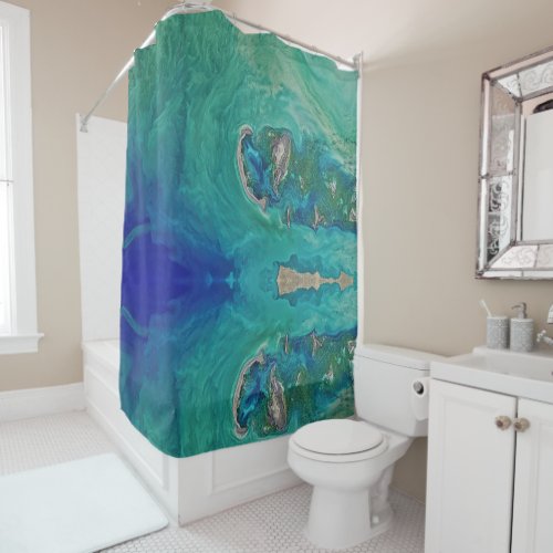 caspian sea shower curtain