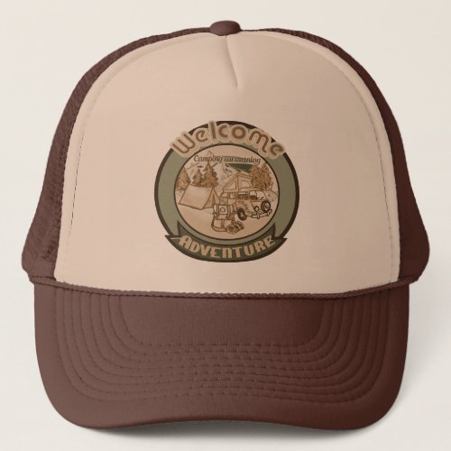 Casquette aventurier et camping trucker hat