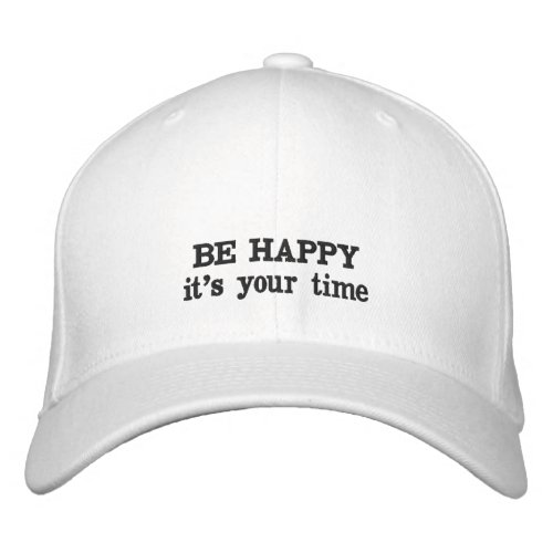 Casquette  blanc boy girl be happy pour dât  embroidered baseball cap