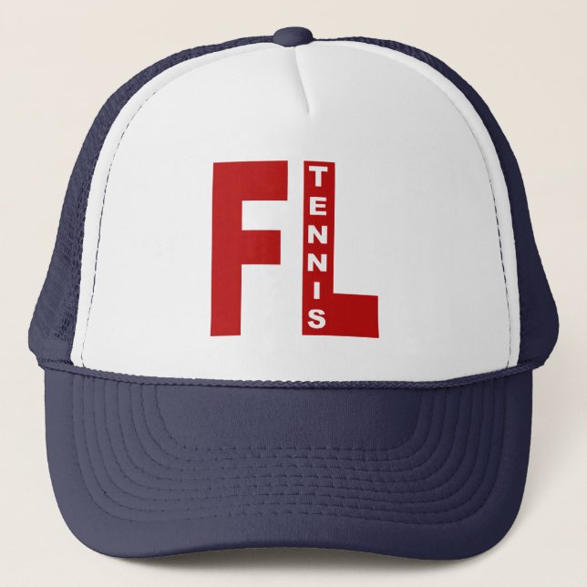 Casquette trucker  blanc marine  FLORIDA  TENNIS Hat (Front)