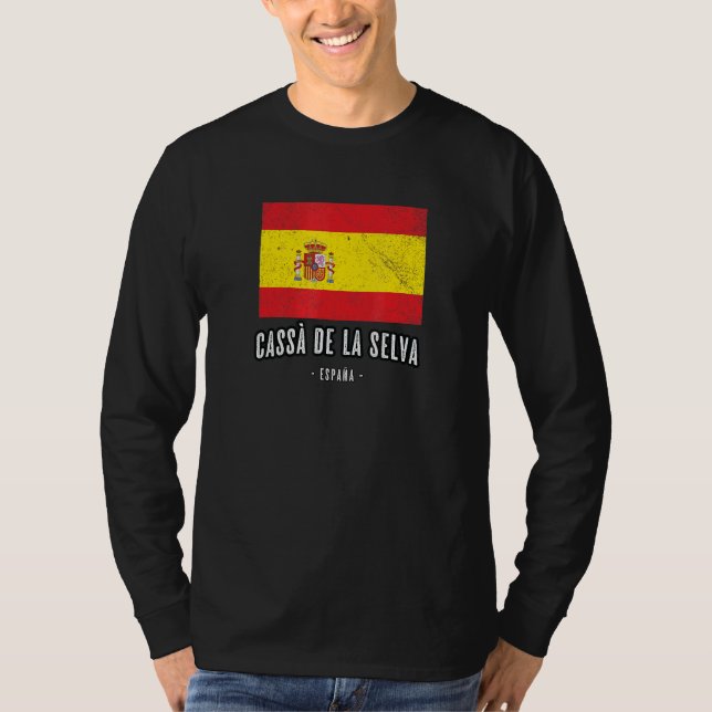Cass De La Selva Spain Es Flag City - Bandera Ropa T-Shirt (Front)