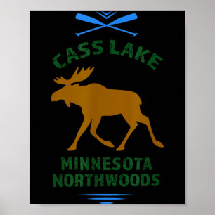 Cass lake minnesota northwoods outdoors fishing poster