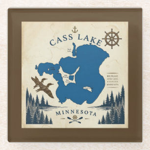 Cass Lake, Minnesota Vacation Home & Gifts Glass Coaster