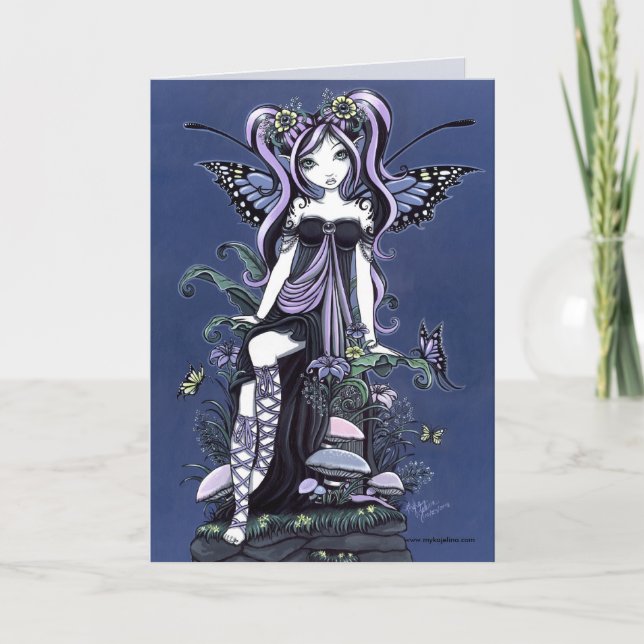 Cassandra Blue Mushroom Fairy Card (Front)