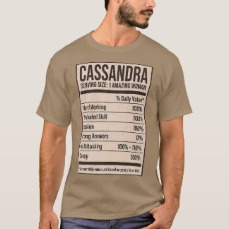 Cassandra Nutrition Facts Name Nickname Alias Titl T-Shirt