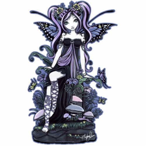 Cassandra Violet Blue Butterfly Fairy Art Statuette