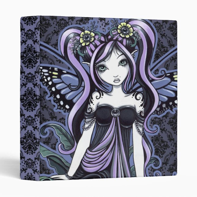 "Cassandra" Violet Butterfly Fairy Art Binder (Front/Spine)