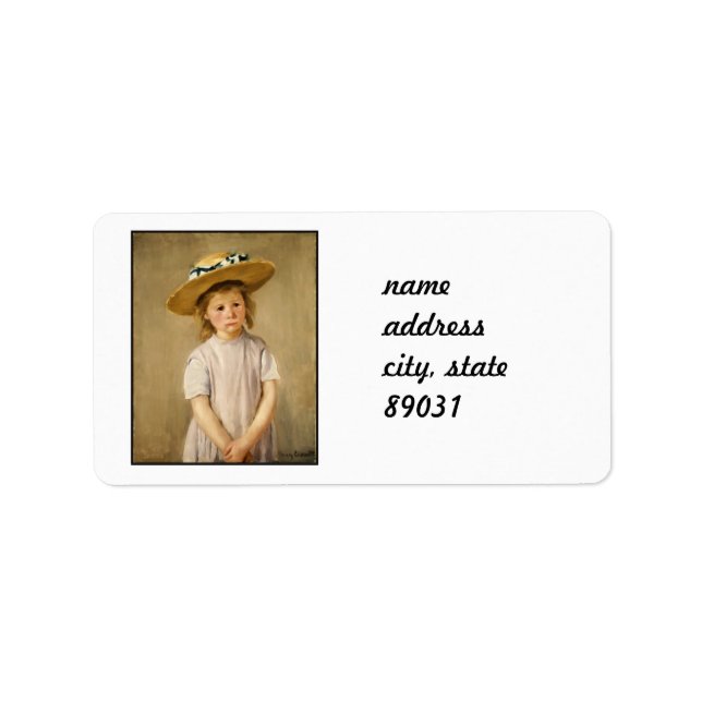 Cassatt Child in Straw Hat Label (Front)