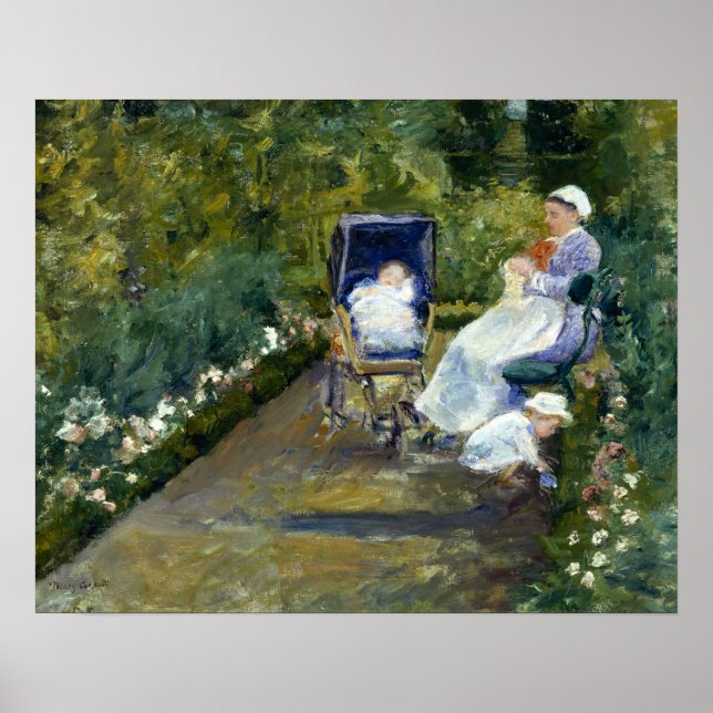 Cassatt - Children In Garden (The Nurse) Poster (Front)