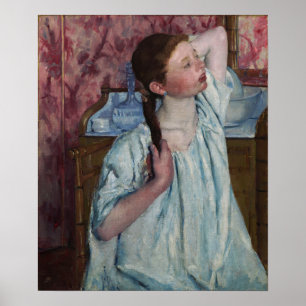 Cassatt - Girl Arranging Her Hair Poster