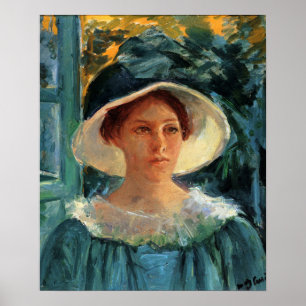 Cassatt - Young Woman In Green Outdoors In Sun Poster