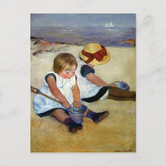 Cassatt's ‘Children on the Beach’ Postcard (Front)