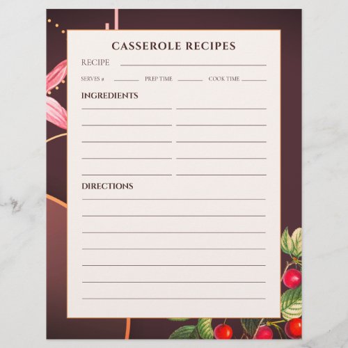 Casserole Recipes  Burgundy Botanical Cherries