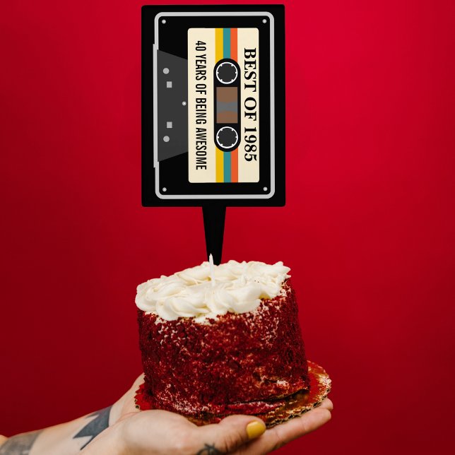 Cassette 80s  10th 20th 30 40th 50th 60th Birthday Cake Topper (Creator Uploaded)