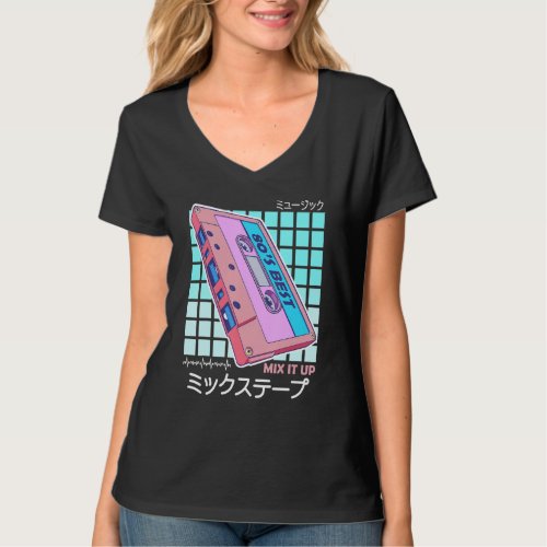 Cassette 80s Japanese Otaku Aesthetic Music Japan  T_Shirt