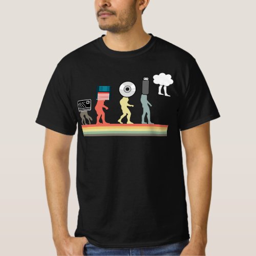 Cassette Floppy Disk USB CD CD_Rom Evolution T_Shirt