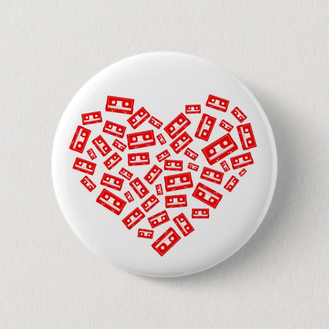 Cassette Love Pinback Button (Front)