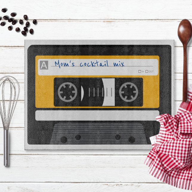 Cassette Mix Tape Mom Funny Novelty Cutting Board (Creator Uploaded)