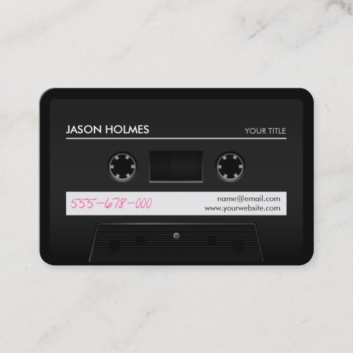 Customizable Cassette Tape Retro business card