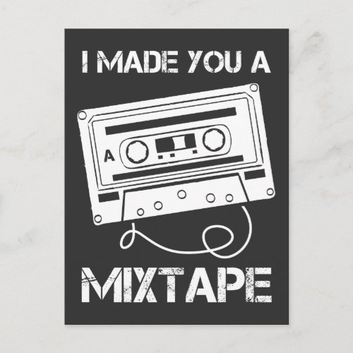 Cassette Music Retro 80s I Made You A Mix Tape Postcard