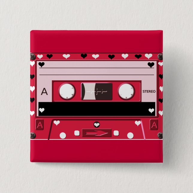 Cassette of love_ pinback button (Front)