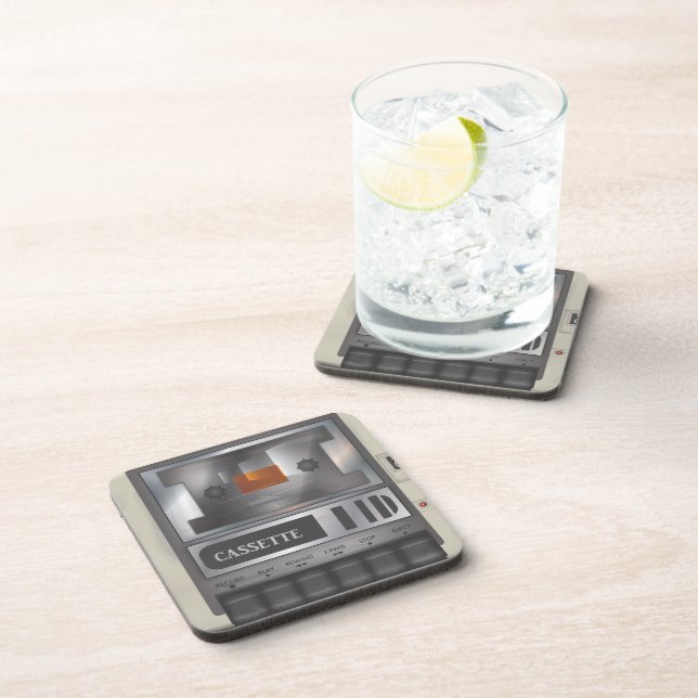 Cassette Recorder Drink Coaster (Right Side)