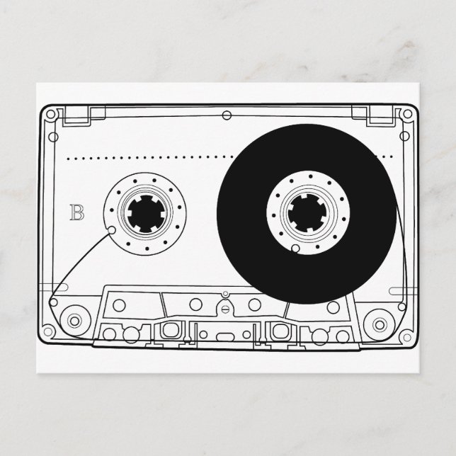 cassette retro graphic vintage t-shirt casette postcard (Front)