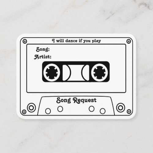 Cassette Song Request Wedding Invitation Insert 