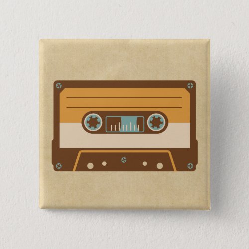 Cassette Tape Analog Design Pinback Button