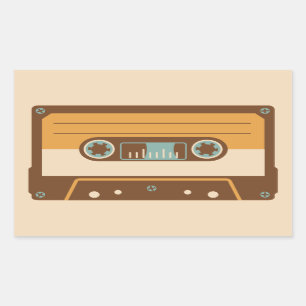 Cassette Tape Analog Design Rectangular Sticker
