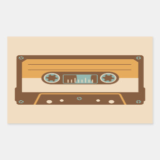 Cassette Tape Analog Design Rectangular Sticker