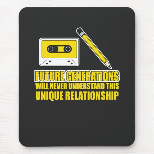 Cassette tape and Pencil Mouse Pad