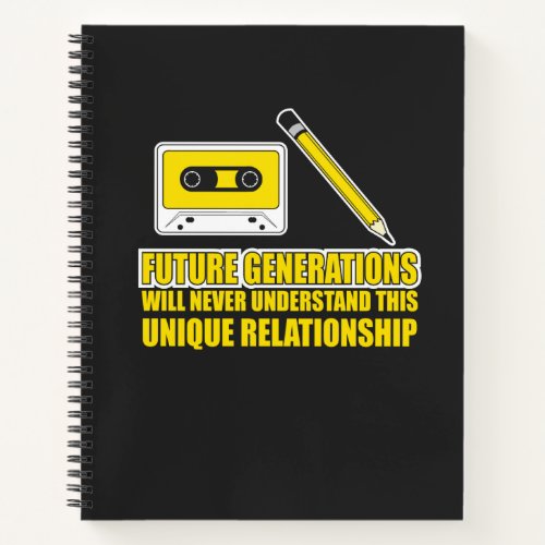 Cassette tape and Pencil Notebook