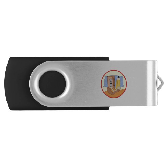 Cassette Tape and Pencil Rewind Love Flash Drive (Front)