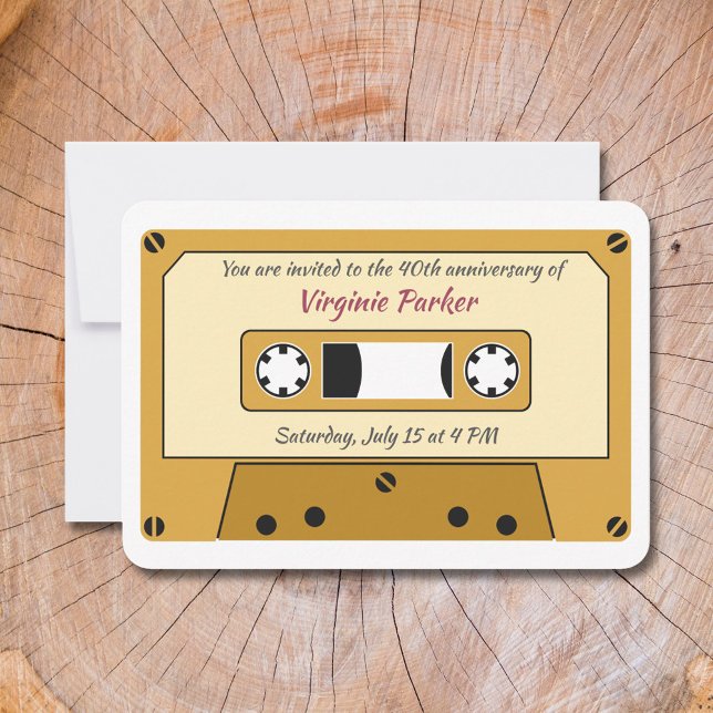 Cassette Tape Birthday Invitation  (Cassette Tape Birthday Invitation)
