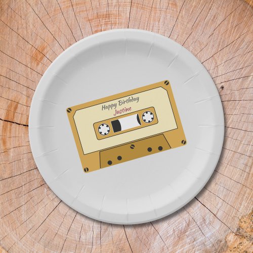 Cassette Tape Birthday Paper Plate 