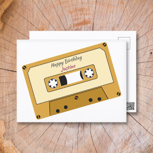 Cassette Tape Birthday Postcard