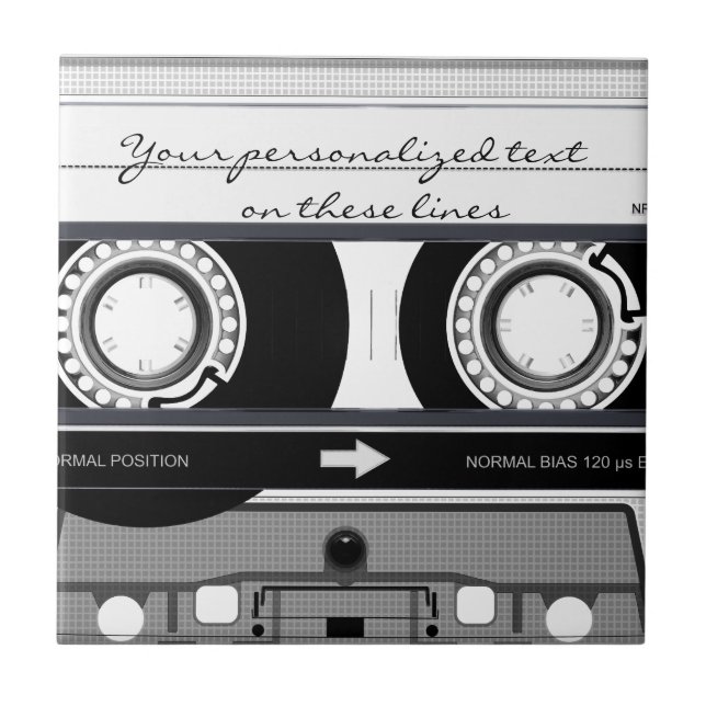 Cassette tape - black - ceramic tile (Front)