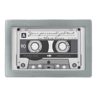 Cassette tape - black - rectangular belt buckle