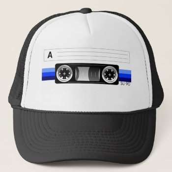 Cassette Tape Blue Label Hat by styleuniversal at Zazzle