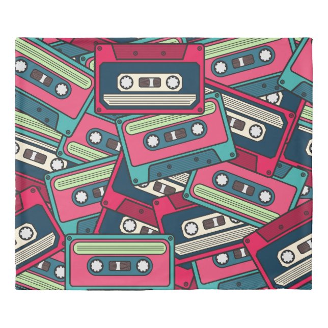 Cassette Tape: Colorful Irregular Pattern. Duvet Cover (Front)