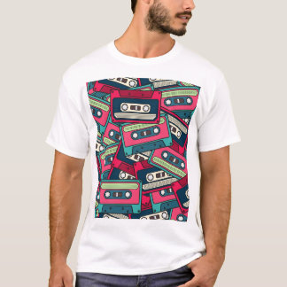 Cassette Tape: Colorful Irregular Pattern. T-Shirt
