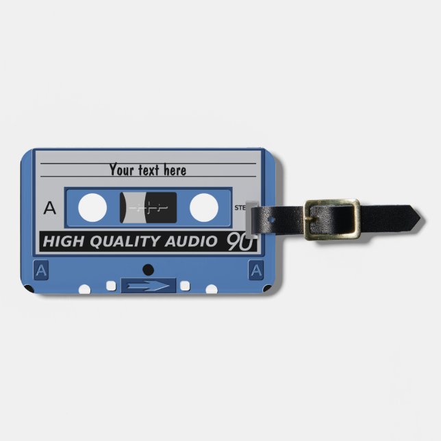 Cassette Tape custom luggage tag (Front Horizontal)