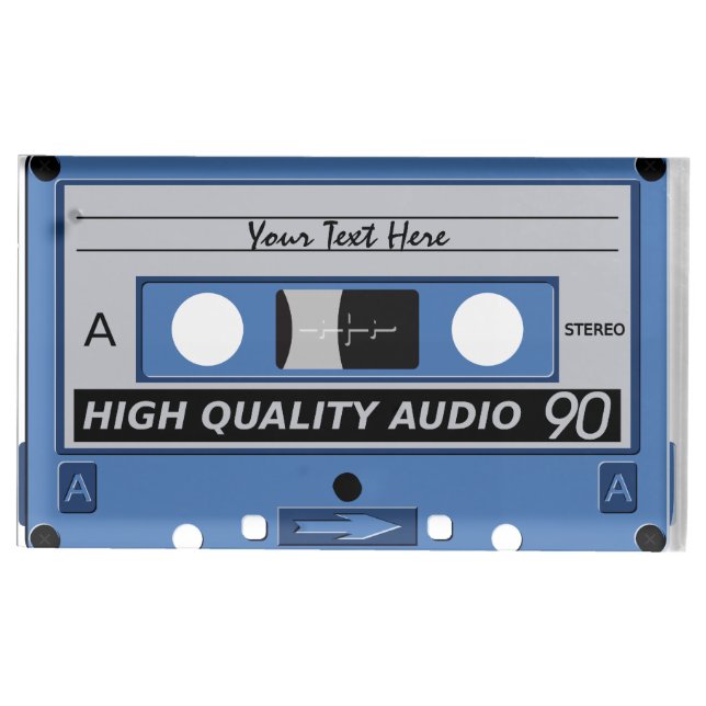 Cassette Tape custom table card holder (Front)